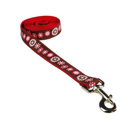 FLY FREE ZONE. Wild Flowers Red Dog Leash - Large FL2650369